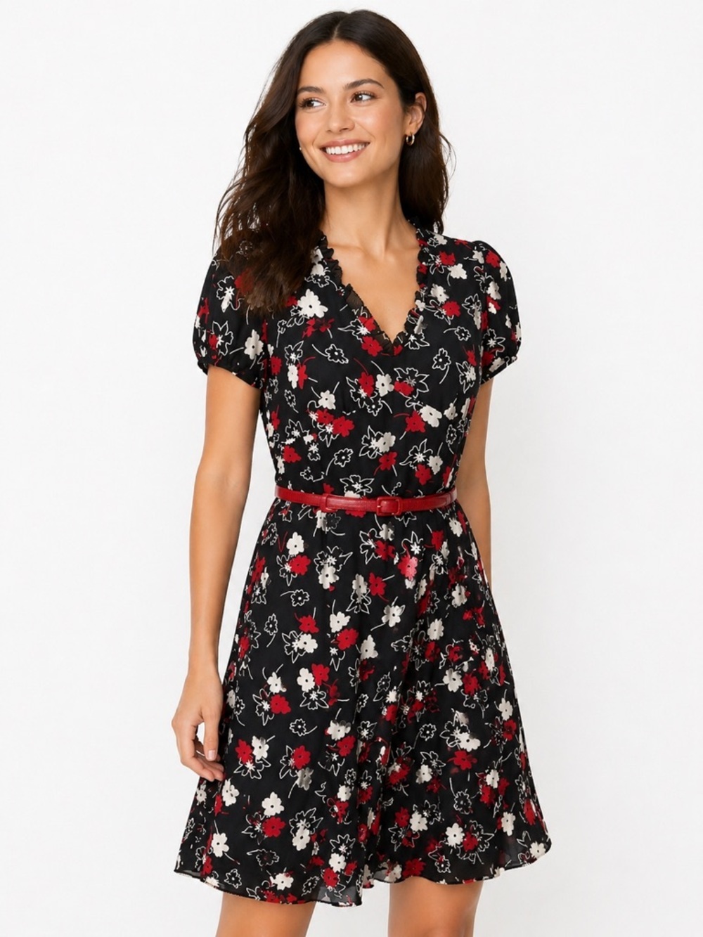 Ann Taylor LOFT Floral Dress Belted Size 6